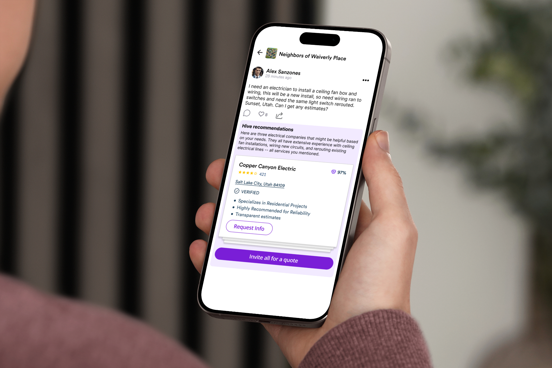 Service recommendation interface